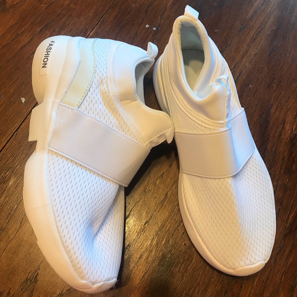 All white sneakers